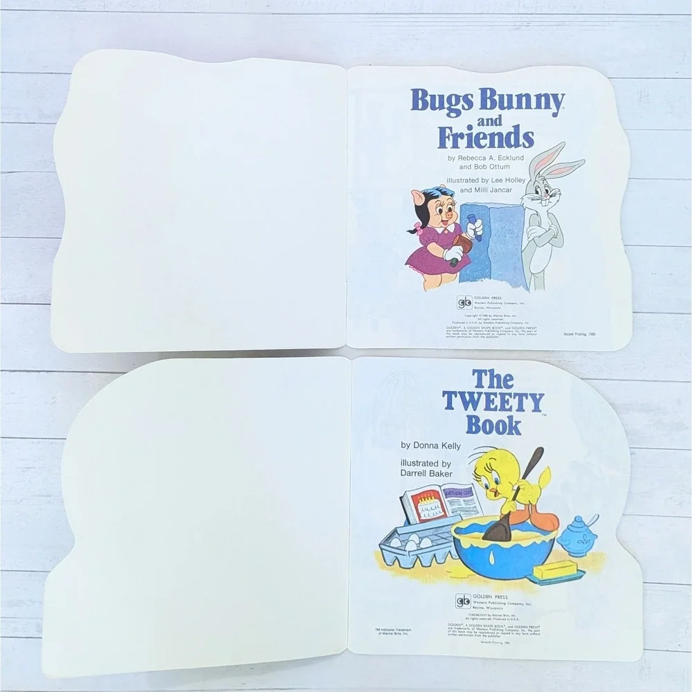 Vtg Looney Tunes Bugs Bunny Tweety Bird Golden Shape Books Paperback- Lot of 2
